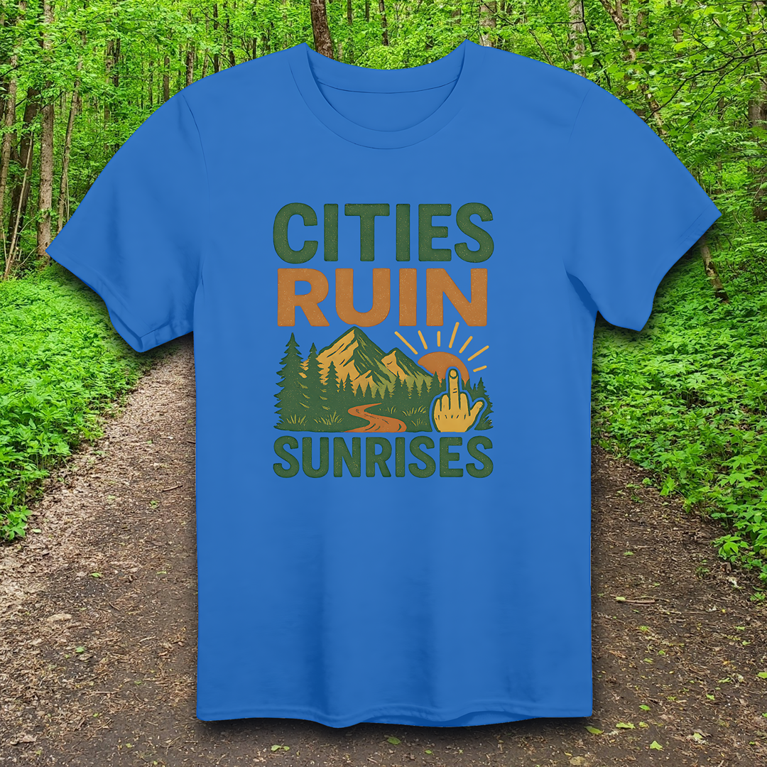 cities ruin sunrises T-Shirt