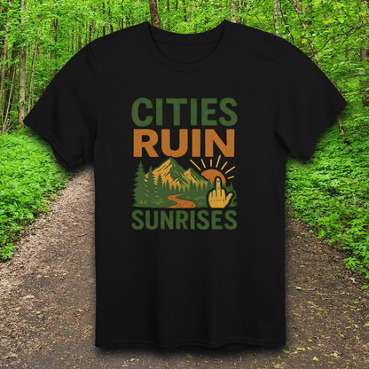 cities ruin sunrises T-Shirt